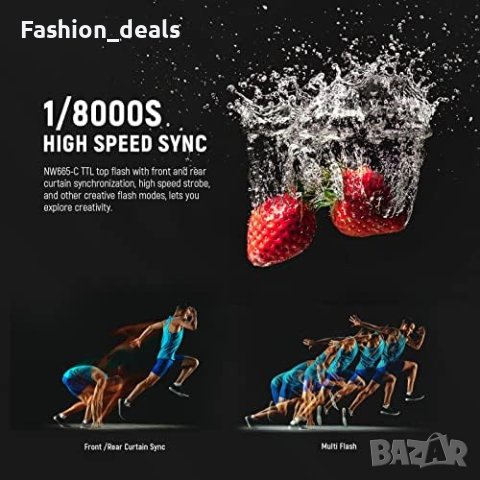 Нова Светкавица NEEWER GN60 2.4G Литиева Батерия за камера Canon Канон, снимка 6 - Чанти, стативи, аксесоари - 42890013