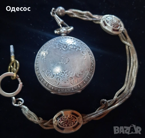 Старинен  Османски сребърен джобен часовник J.Dent. London, снимка 9 - Антикварни и старинни предмети - 54100452