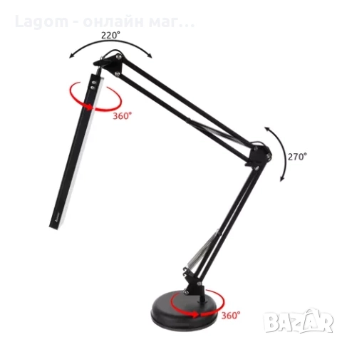 Настолна лампа за бюро 2в1 Izoxis с 3 вида светлина, 10 нива на интензитет, защипка или стойка, снимка 8 - Настолни лампи - 52550231