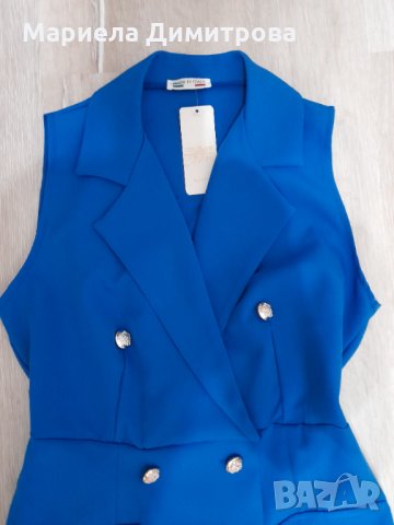 НОВА синя рокля с чантичка, снимка 2 - Рокли - 33716467