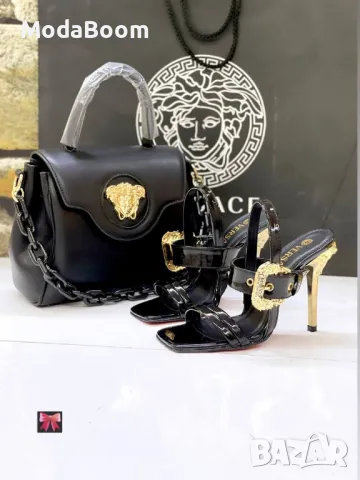 Versace дамаски обувки на ток + чанта Два цвята , снимка 4 - Чанти - 48854464