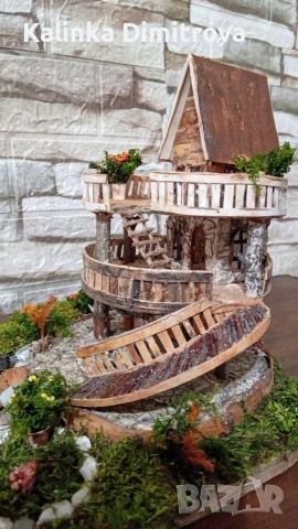 Къща с цветя на три нива-ръчна изработка., снимка 10 - Декорация за дома - 53055284