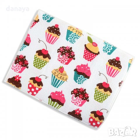 2368 Микрофибърна подложка за сушене на чаши 37x30cm, Кексчета, снимка 4 - Аксесоари за кухня - 33958927