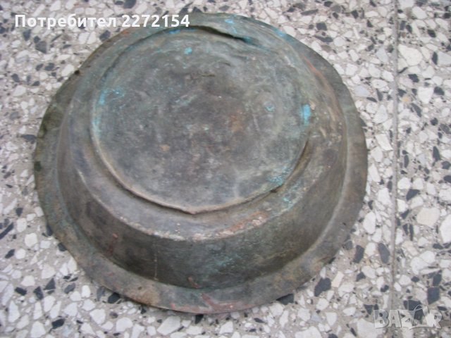 Османска бакърена чиния, снимка 2 - Антикварни и старинни предмети - 30074356