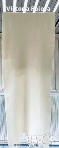 Вълнен зимен шал екрю унисекс, снимка 5 - Шалове - 47289416