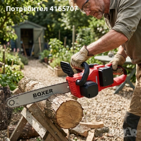 Акумулаторен верижен трион BOXER BX-3316 48V – 2 батерии + куфар, мощен и удобен, снимка 5 - Градинска техника - 54068270