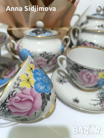 Руски порцелан ЛФЗ сервиз за чай , снимка 5 - Сервизи - 51240241