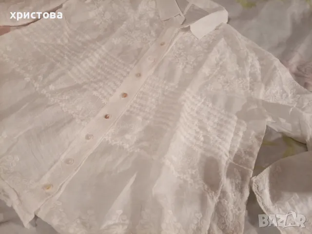 Бяла риза с бродерия, снимка 3 - Ризи - 49472594