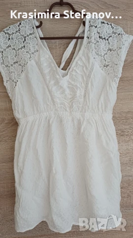 памучна дамска блуза с дантела, снимка 3 - Корсети, бюстиета, топове - 51182454