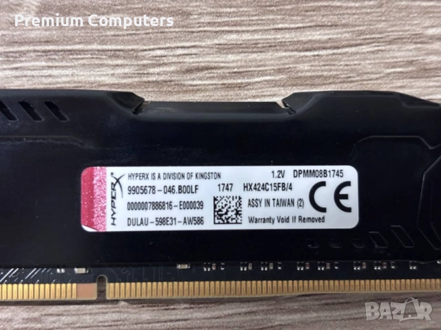 RAM памет Kingston HyperX FURY Black 4GB DDR4 2400MHz CL15 (HX424C15FB/4), снимка 3 - RAM памет - 56240490