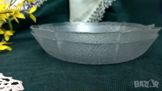 Релефно стъкло купи за ядки,сладки..., снимка 5 - Чинии - 48338268