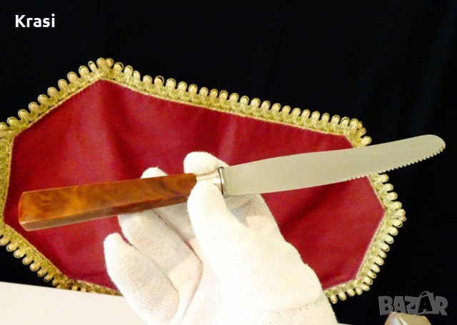 Solingen нож с дръжка от каталин 23 см. , снимка 4 - Прибори за хранене, готвене и сервиране - 33843223