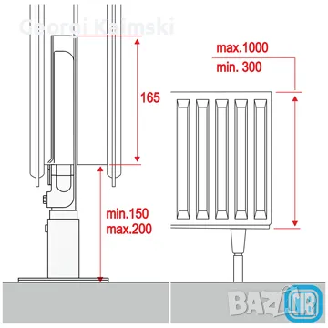 Регулируема ПОДОВА Конзола / Стойка за СТОМАНЕН радиатор, снимка 5 - ВИК - 49614125