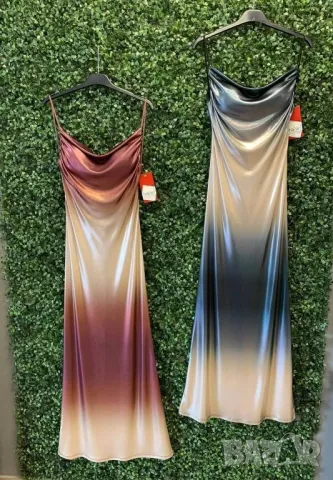 дълги сатенени рокли 