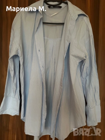 Zara oversize памучна риза, XS, снимка 2 - Ризи - 53053079