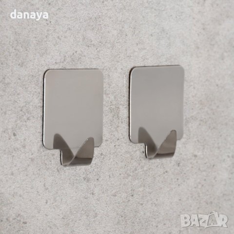 3820 Комплект метални самозалепващи закачалки Квадрати, 2 броя