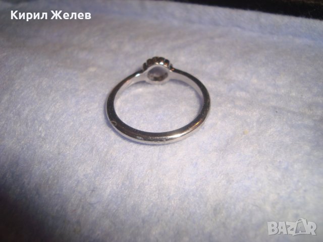 НЕЖЕН АРТ ПРЪСТЕН МЕДЕН с БЯЛА ПОЗЛАТА и ФИНИАТЮРНИ ФАСЕТИРАНИ ИСКРЯЩИ ЦИРКОНИ 27646, снимка 11 - Пръстени - 37515943