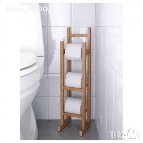 Функционална бамбукова поставка за тоалетна хартия