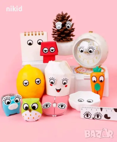 100 бр очи очички малки самозалепващи лепенки стикери за ръчна изработка за подарък, снимка 4 - Други - 47933251