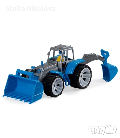 Детски трактор с 2 гребла - багер и фадрома
