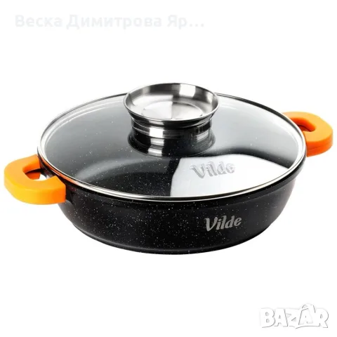 Дълбок гранитен тиган с капак и дозатор 28 cm, 3,3 l, незалепващо гранитно покритие