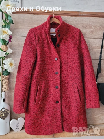Червено палто вълна, снимка 6 - Палта, манта - 52168421