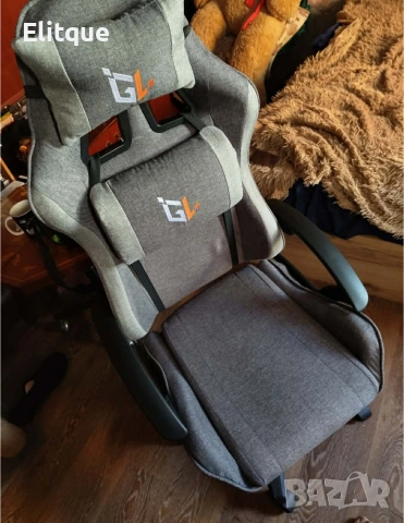 Ергономичен геймърски офис стол с лумбална и шийна опора – комфорт за игра и работа без умора, снимка 3 - Столове - 53145521