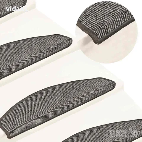 vidaXL Изтривалки за стълби, 15 бр., 65x21x4 см, сиви, полукръгли, големи, снимка 2 - Изтривалки - 56146108