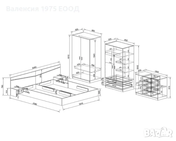 Спален комплект Сити 7062, снимка 3 - Спални и легла - 48584667
