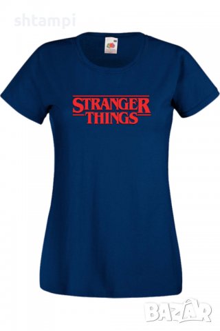 Дамска Тениска Stranger Things Logo,Филм,Сериал,, снимка 5 - Тениски - 37318675