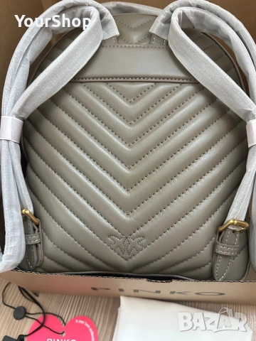 Чисто нова раница PINKO в сив цвят, снимка 6 - Раници - 54059281