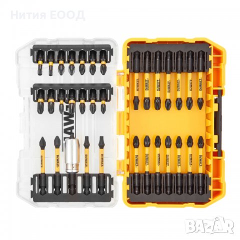 Комплект накрайници Dewalt -34 части, пластмасова кутия, снимка 2 - Отвертки - 39966828