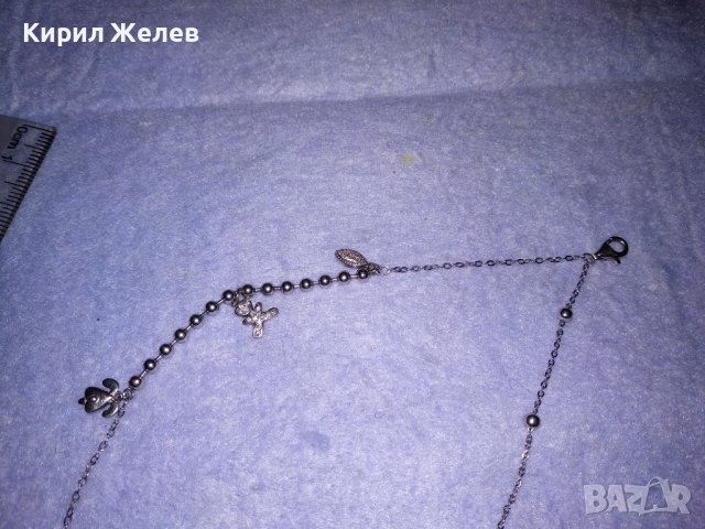 НЕЖНА СКЪПОЦЕННА СРЕБЪРНА ГРИВНА РОДИРАНО СРЕБРО S925 с ФИГУРАЛНИ АРТ ВИСУЛКИ 34388, снимка 14 - Гривни - 39471336