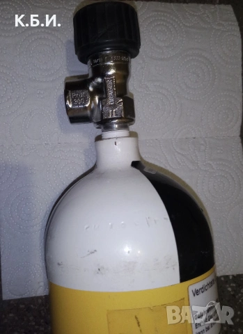 Продавам желязна бутилка Drager 4L - 200 BAR - АТМОСФЕРИ работно налягане , снимка 4 - Въздушно оръжие - 54061358