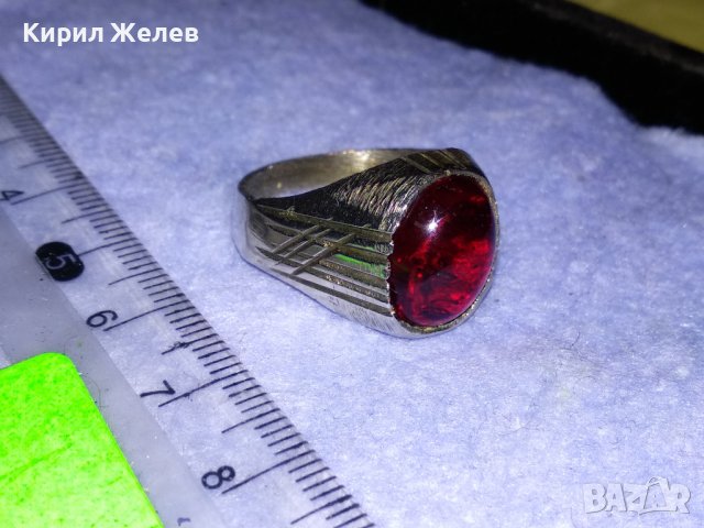 КРАСИВ КЛАСИЧЕСКИ АРИСТОКРАТИЧЕН ПРЪСТЕН от ПОСРЕБРЕНА БЛАГОРОДНА СТОМАНА с ПОЛИРАН КРИСТАЛ 17646, снимка 10 - Пръстени - 39976872