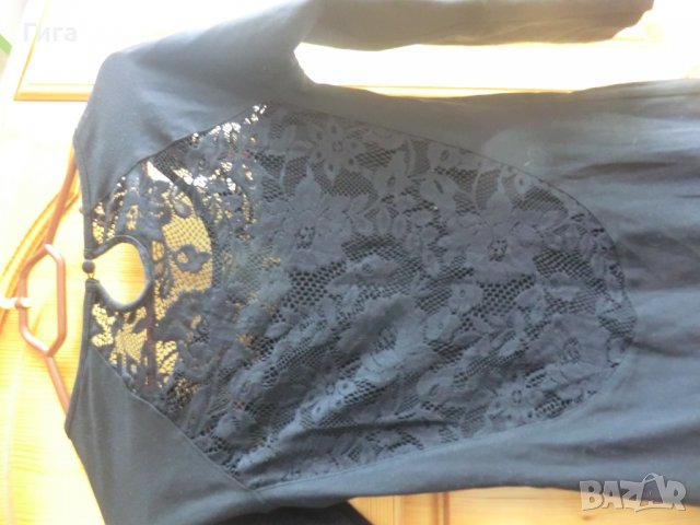 черна рокля с дантелен гръб на Зара, снимка 6 - Рокли - 37372530