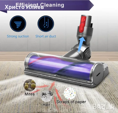 Резервна четка за под за прахосмукачка Dyson V12, снимка 3 - Прахосмукачки - 55775970