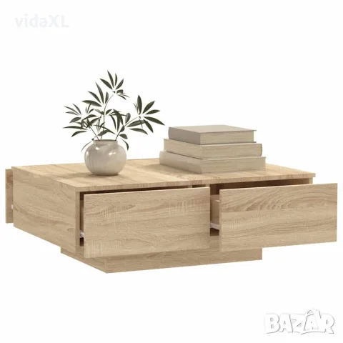 vidaXL Маса за кафе, дъб сонома, 90x60x31 см, инженерно дърво, снимка 3 - Маси - 56147762