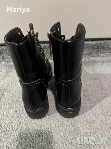 Кожени боти с капси, снимка 3 - Дамски боти - 48909233