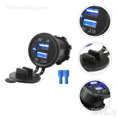 Двойно USB зарядно Automat, 12 - 24V, Черен, снимка 5 - Аксесоари и консумативи - 48982048