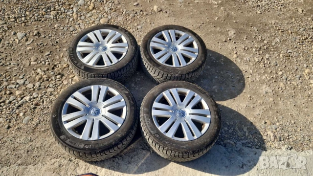 джанти със зимни гуми Michelin 5x112 205/55/16 3C0 601 025 B Volkswagen Passat B6 2005-2010, снимка 6 - Гуми и джанти - 52436790