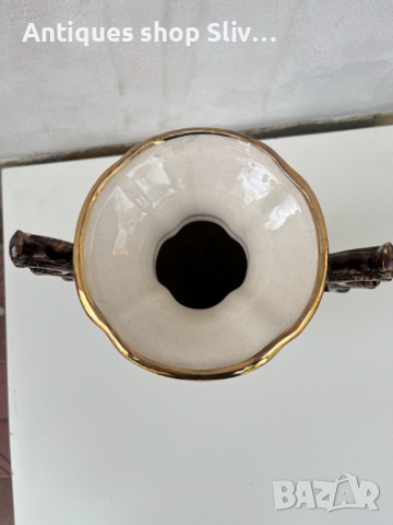 Уникална порцеланова белгийска ваза, H. Bequet Quaregnon. №2268, снимка 8 - Колекции - 36576943