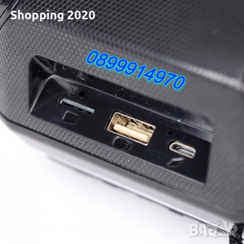 Преносима Bluetooth колонка с FM радио, LED подсветка, слот за USB, TF CARD, Синя, снимка 3 - Тонколони - 38336817