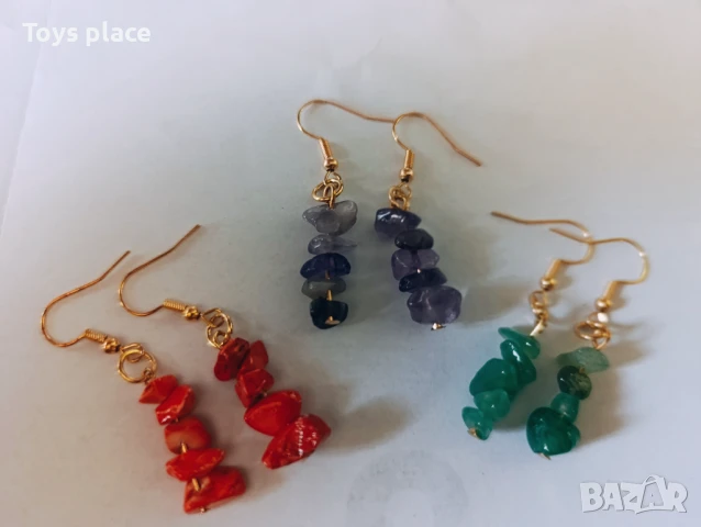 Обеци от естествени камъни 