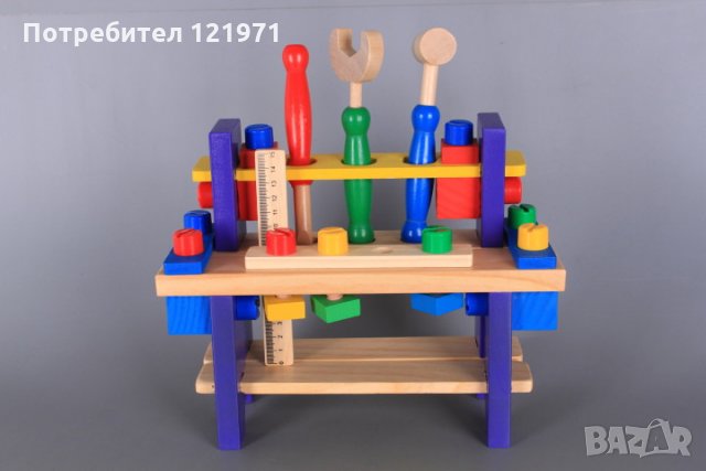 Детска дървена маса с инструменти, снимка 2 - Играчки за стая - 31230452