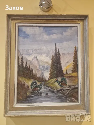 Картина масло върху фазер. Дървена рамка. Подпис на художника. Размери 54/64см. , снимка 1