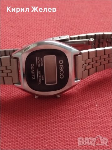 КОЛЕКЦИОНЕРСКИ МОДЕЛ ЕЛЕКТРОНЕН ЧАСОВНИК СТАР РЯДЪК DISCO QUARTZ 33295, снимка 6 - Антикварни и старинни предмети - 38704207
