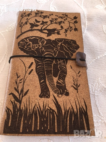 Корков тефтер / дневник Слон, уникален еко продукт от Кейпаун, ЮАР, нов, мек и удобен за ползване