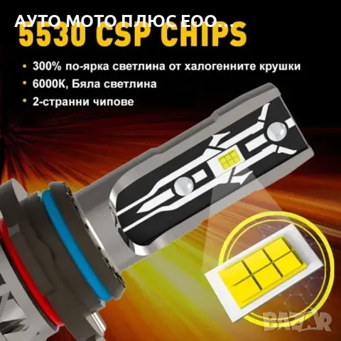 Комплект LED диодни крушки 9005/HB3 - 35W 12V - 6000к, снимка 2 - Аксесоари и консумативи - 47857005