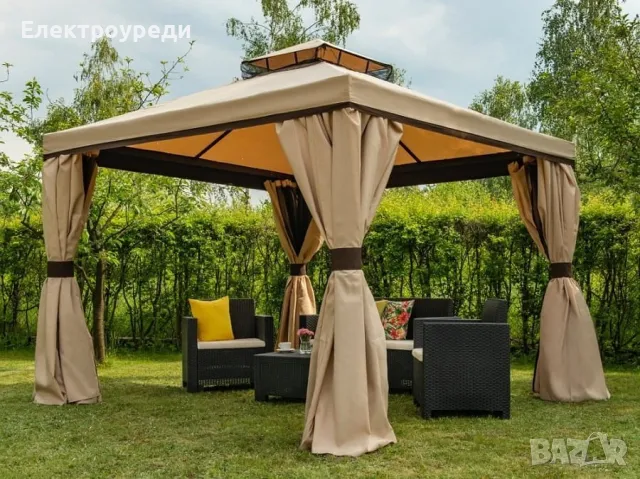Луксозна Градинска Шатра с мрежа против насекоми 3.36x3.36 м., снимка 6 - Градински мебели, декорация  - 49544638